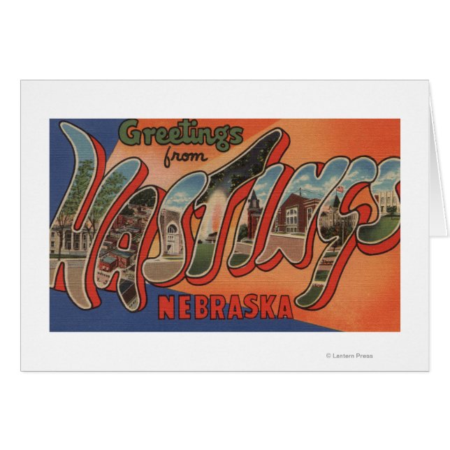 Hastings, Nebraska - Large Letter Scenes (Front Horizontal)