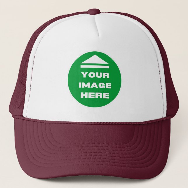 Hat - Add Your Image - Maroon - Personalised  (Front)