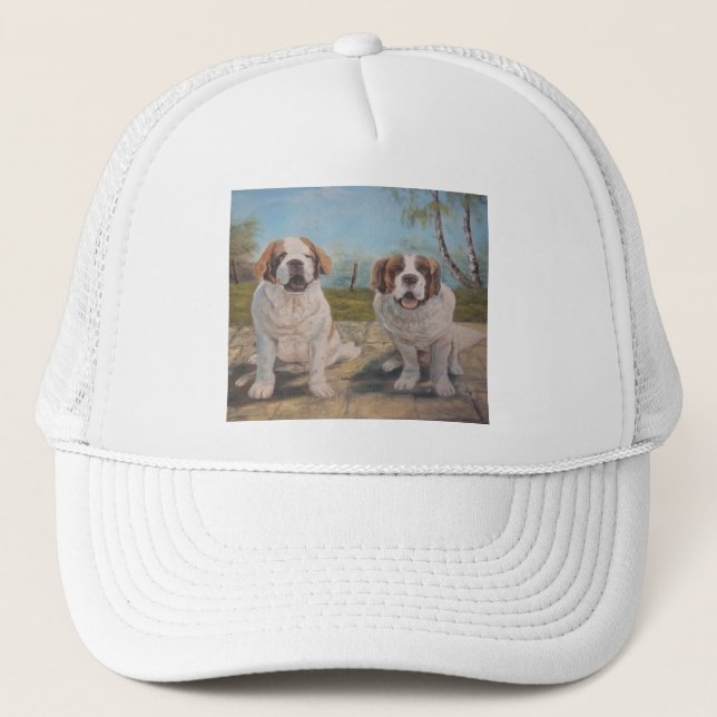 Hat Ann Hayes Painting Two St Bernards (Front)