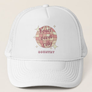 Hat cap city name home town customisable 