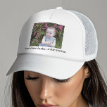 *HAT/CAP: Customise that perfect gift! Trucker Hat<br><div class="desc">You can replace the photo of your baby (or babies) and create a one-of-a-kind gift! You can replace or delete or add text boxes. Even change the font!</div>