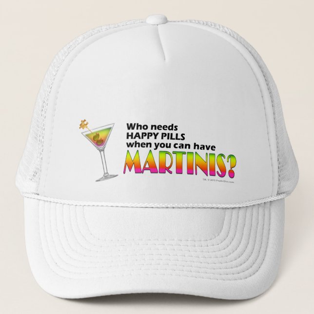 Hat, Cap - Martinis v. Happy Pills (Front)
