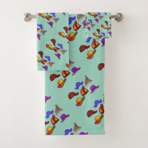 Hat Collection Kids Aqua Bath Towel Set