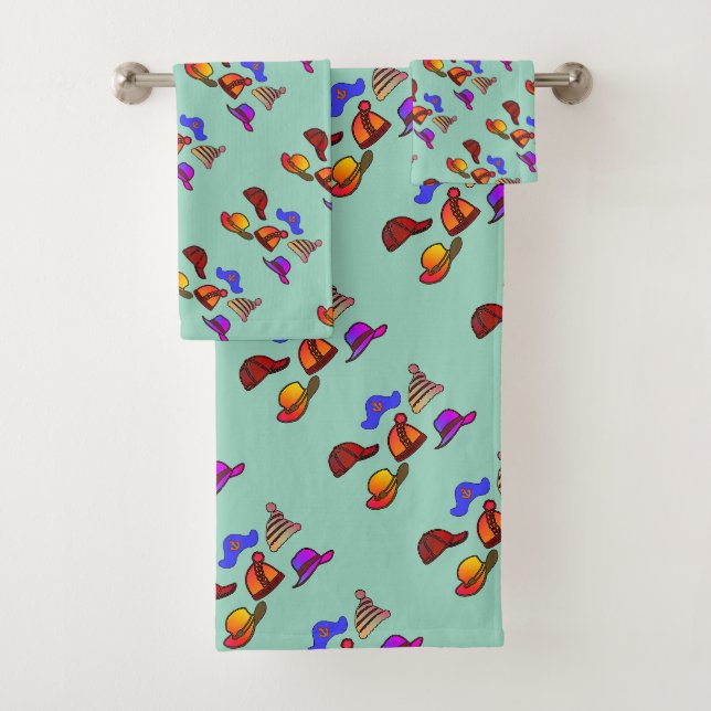 Hat Collection Kids Aqua     Bath Towel Set (Insitu)