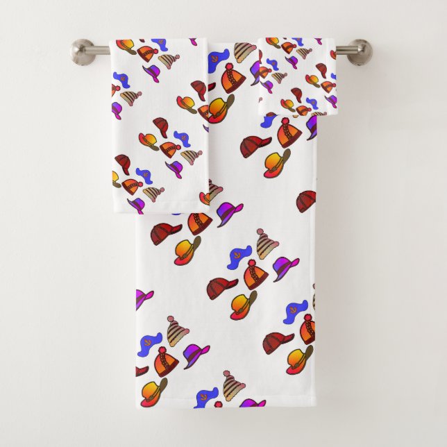 Hat Collection Kids White    Bath Towel Set (Insitu)