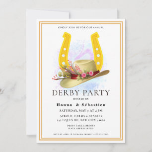  Hat  Derby Party Equestrian Invitation
