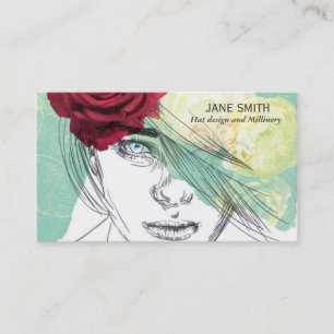 Hat design and Milliner stylish millinery Business Card