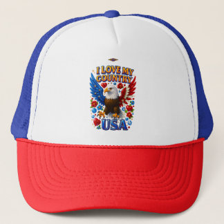 Hat Design: I Love My Country - USA