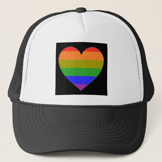 Hat Diamond Rainbow Heart (Front)