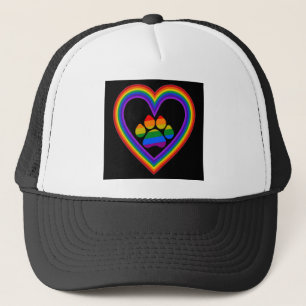 Hat Diamond Rainbow Heart With Paw