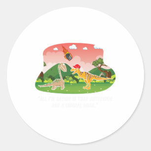 Hat Dinosaur Liberal Hoax Asteroid Anti Trump Gift Classic Round Sticker