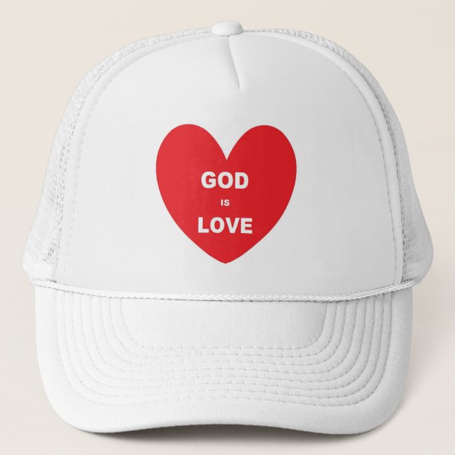 Hat God Is Love Red Heart (Front)
