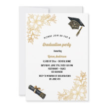 hat Graduation party black and gold   