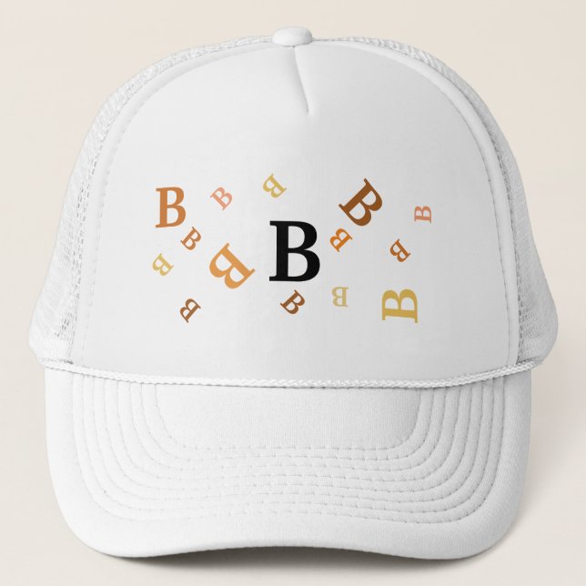 Hat - Jumbled Letters in Orange and Yellow (Front)