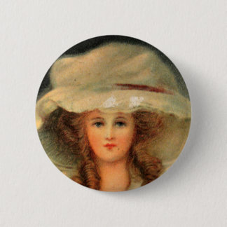 Hat lady 6 cm round badge