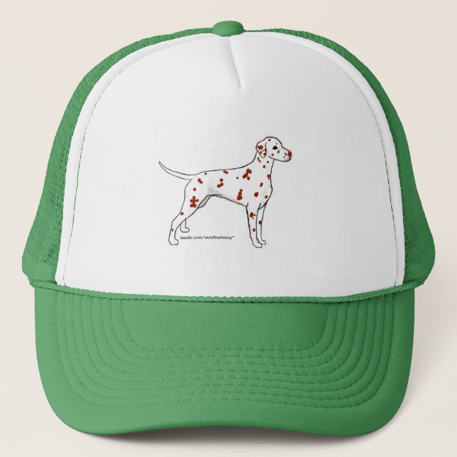 Hat: Liver-Spotted Dalmatian Trucker Hat (Front)