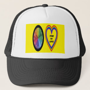 Hat Rainbow Clock With Ranbow Heart Time To Love