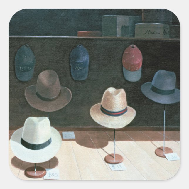 Hat Shop 1990 Square Sticker (Front)