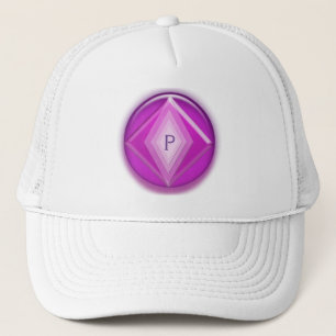 Hat - Three Dimensional Emblem in Purple and Pink