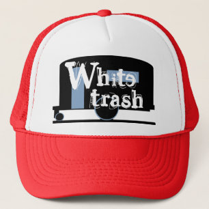 Hat Travel Trailer Drinking Cap White Trash