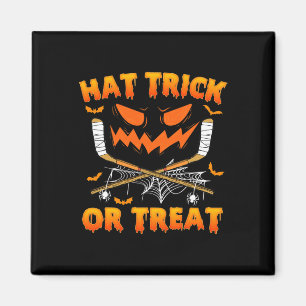 Hat Trick Or Treat Fun Ice Hockey Halloween Costum Magnet