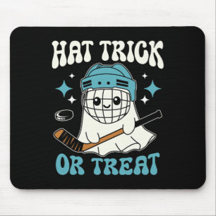 Hat Trick Or Treat Halloween Ice Hockey Player Gho Mouse Pad