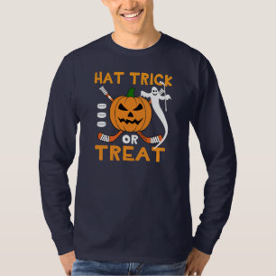 Hat Trick or Treat Hockey Halloween T-Shirt