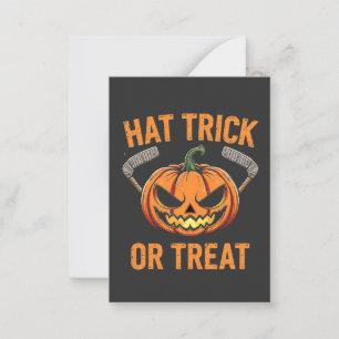Hat Trick or Treat Spooky Halloween ice Hockey Card