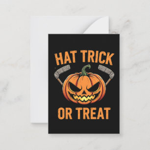 Hat Trick or Treat Spooky Halloween ice Hockey Card