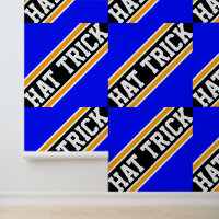 HAT TRICK Tiled Blue Orange Black Hockey Stripes
