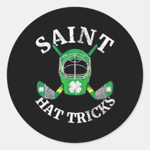 Hat Tricks Hockey Shamrock Kids Boys St Patricks D Classic Round Sticker