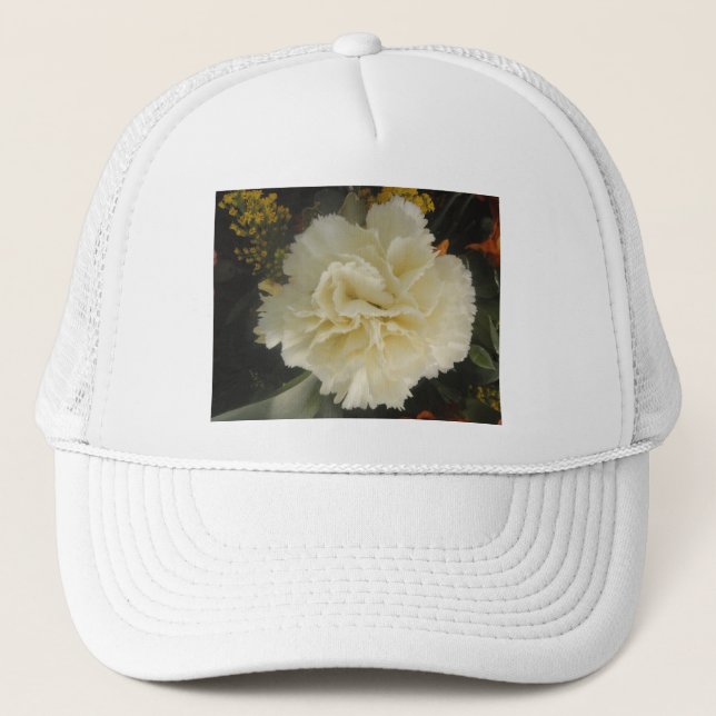 Hat White Carnation Beauty (Front)