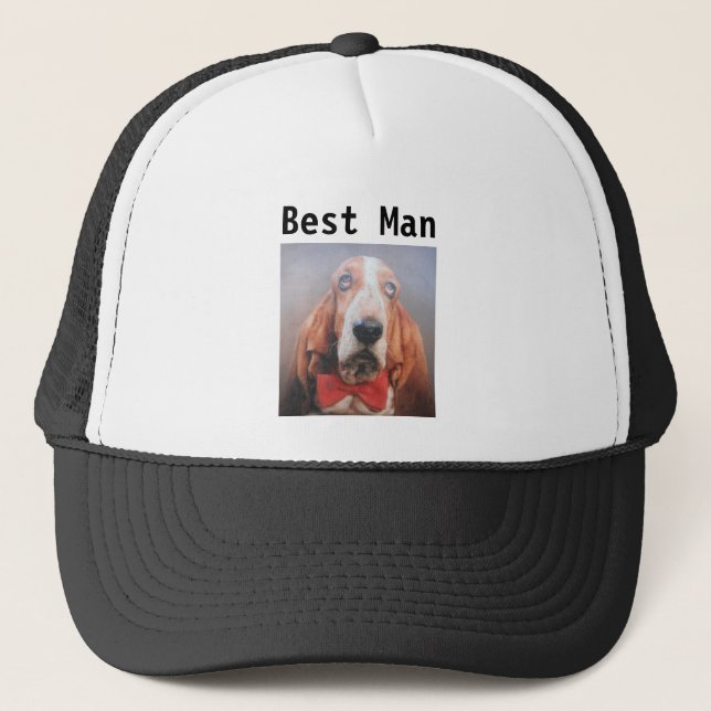 Hat With Basset Hound in Bow Tie (Front)