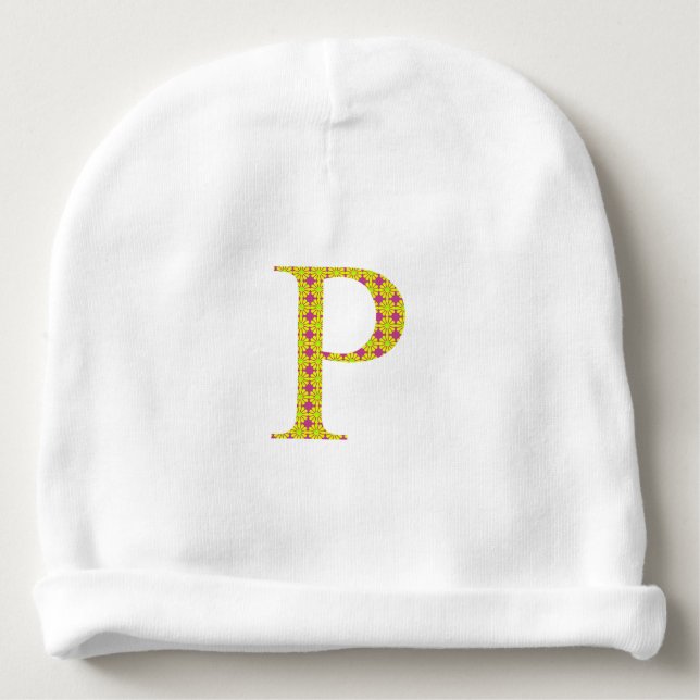 Hat with letter P Baby Beanie (Front)