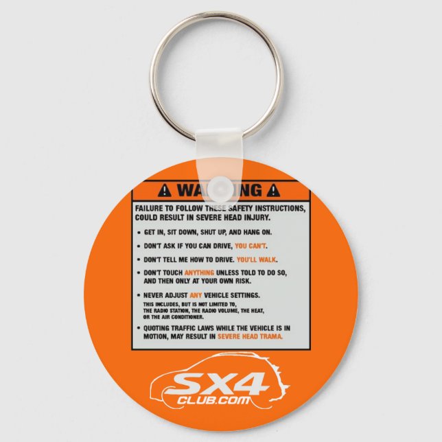 Hatch Warning Keychain (Front)
