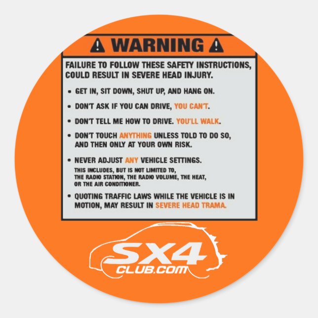 Hatch Warning Sticker (Front)