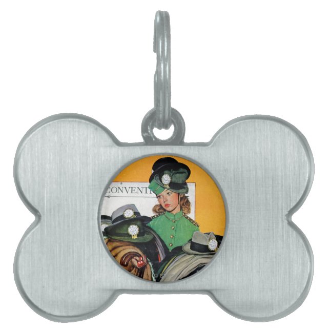 Hatcheck Girl Pet Name Tag (Front)