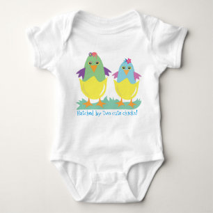 Hatched by two cute chicks baby bodysuit
