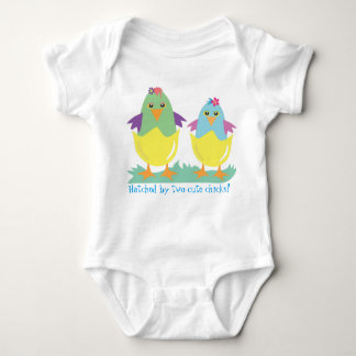 Hatched by two cute chicks baby bodysuit