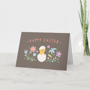 Hatched Easter Greeting Card - Chocolate