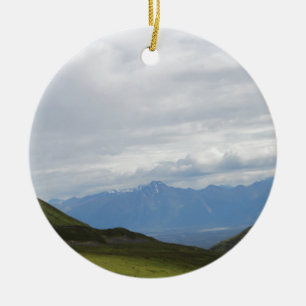 Hatchers Pass Mountain View Alaska Ceramic Tree Decoration