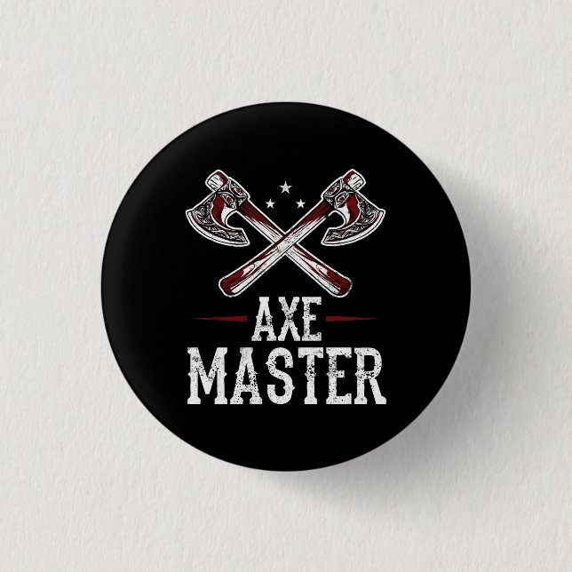 Hatchet Axe Throwing Lumberjack Axe Master 3 Cm Round Badge (Front)