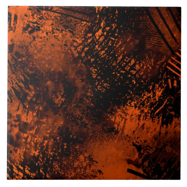 Hatching and Paint splatter effect  Ceramic Tile (Front)