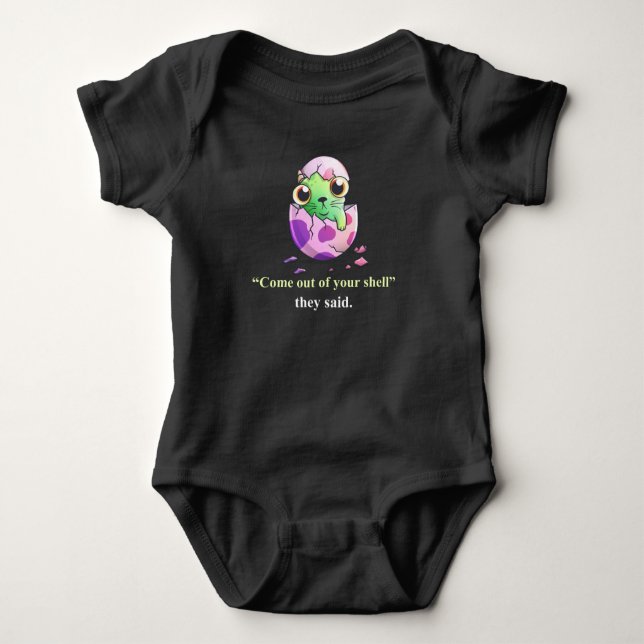 "Hatching" baby dragon Baby Bodysuit (Front)