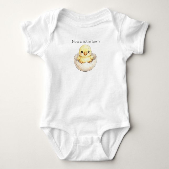 Hatching Chick Baby Bodysuit (Front)