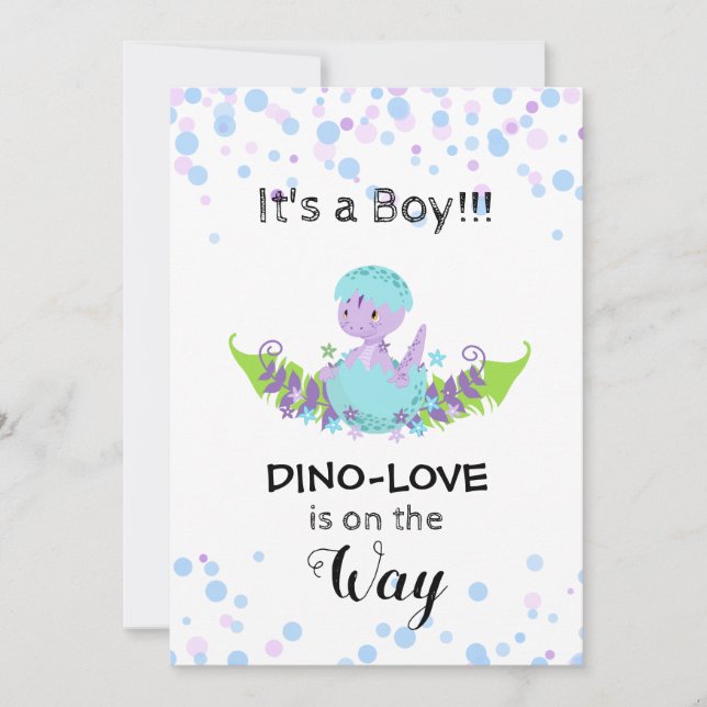 *~* Hatching Dinosaur Baby Boy Shower Invitation (Front)
