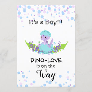 *~* Hatching Dinosaur Baby Boy Shower Invitation