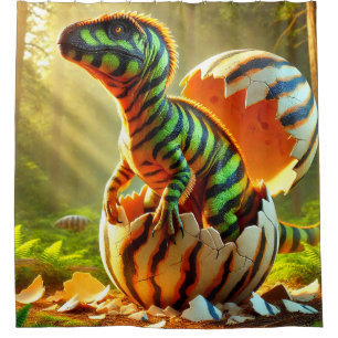 Hatching Dinosaur Shower Curtain