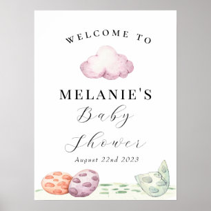 Hatching Dragon Eggs Prehistoric Baby Shower Poster