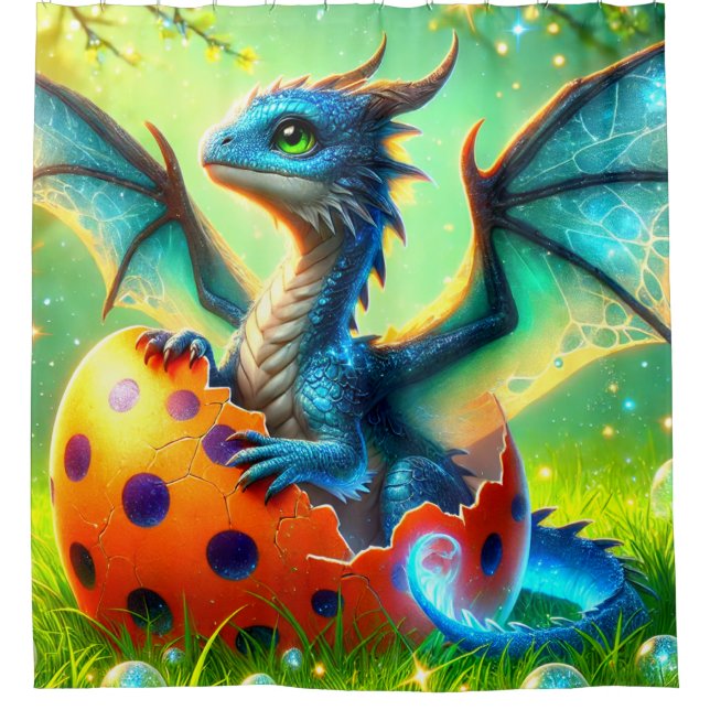 Hatching Dragon Shower Curtain (Front)